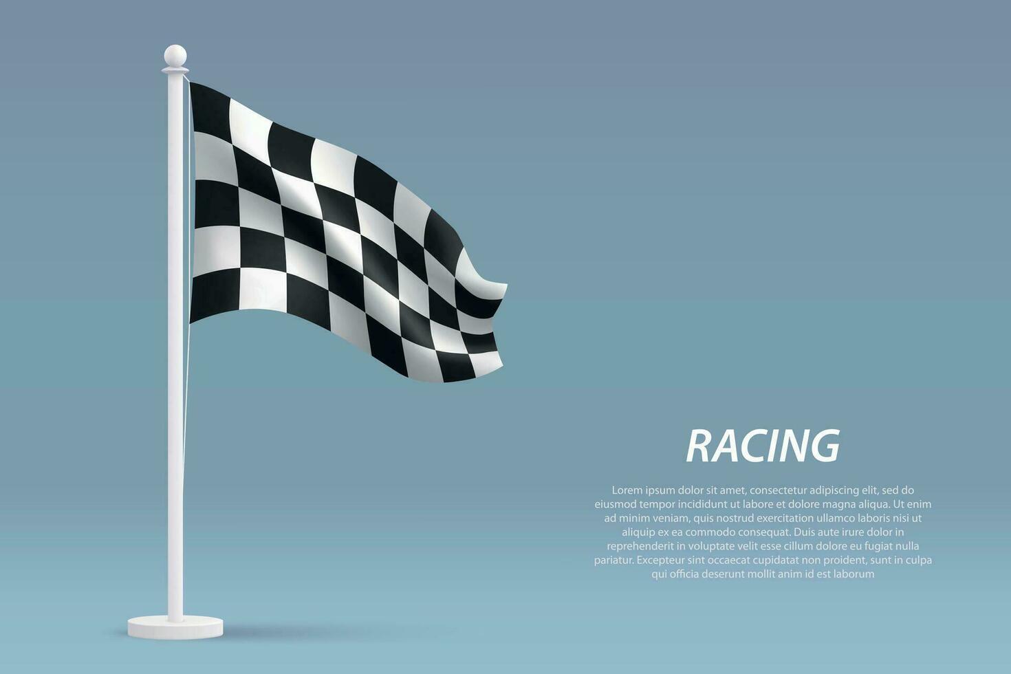Checkered wave flag for racing background vector