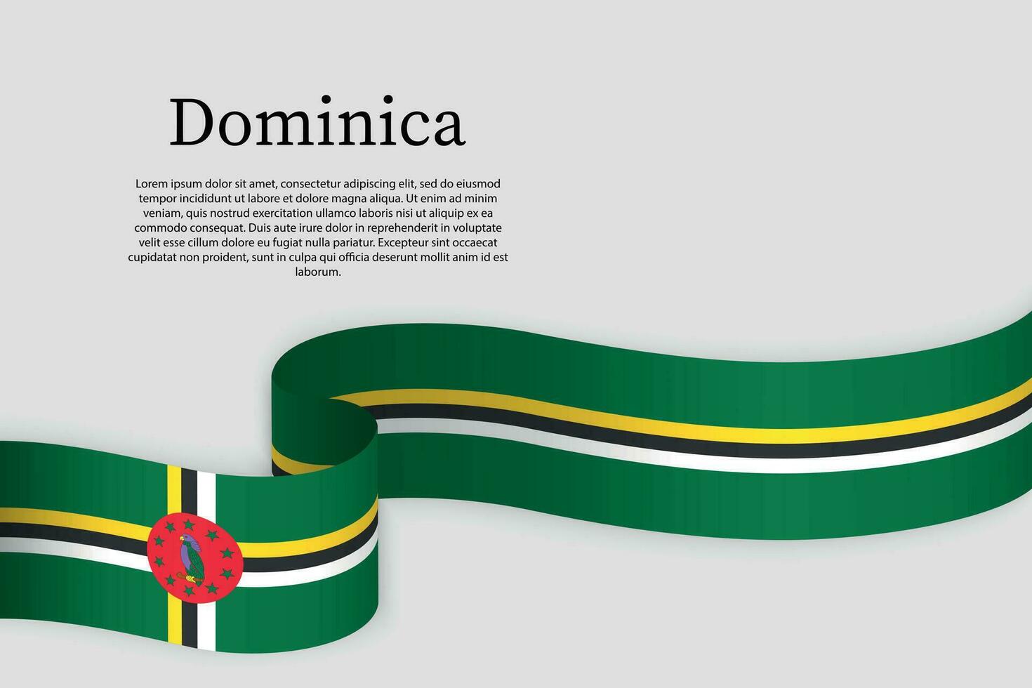 Ribbon flag of Dominica. Celebration background vector