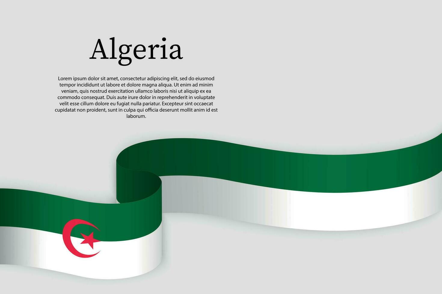 Ribbon flag of Algeria. Celebration background vector