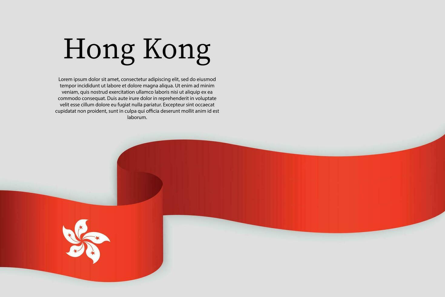 Ribbon flag of Hong Kong. Celebration background vector