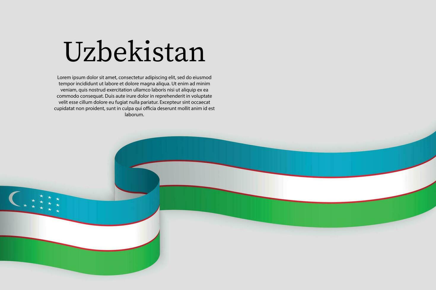 Ribbon flag of Uzbekistan, Celebration background vector