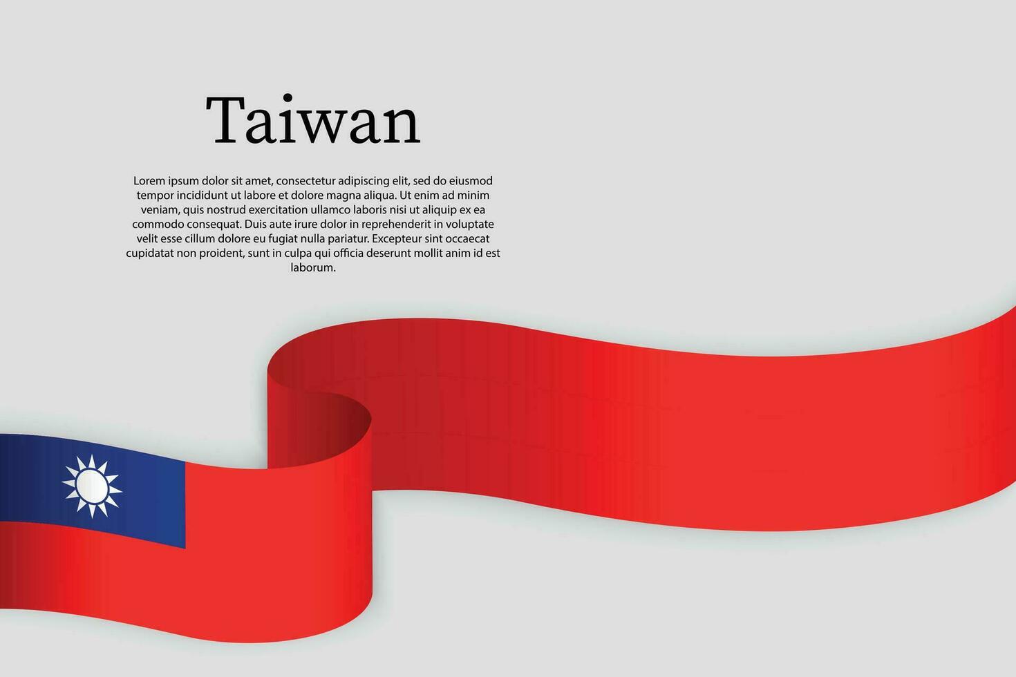 Ribbon flag of Taiwan. Celebration background vector