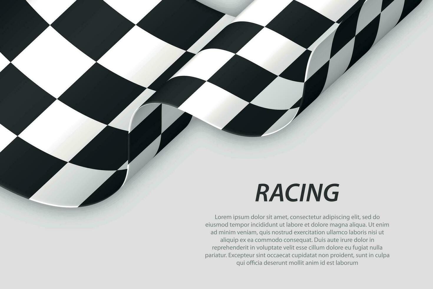 Checkered wave flag for racing background vector