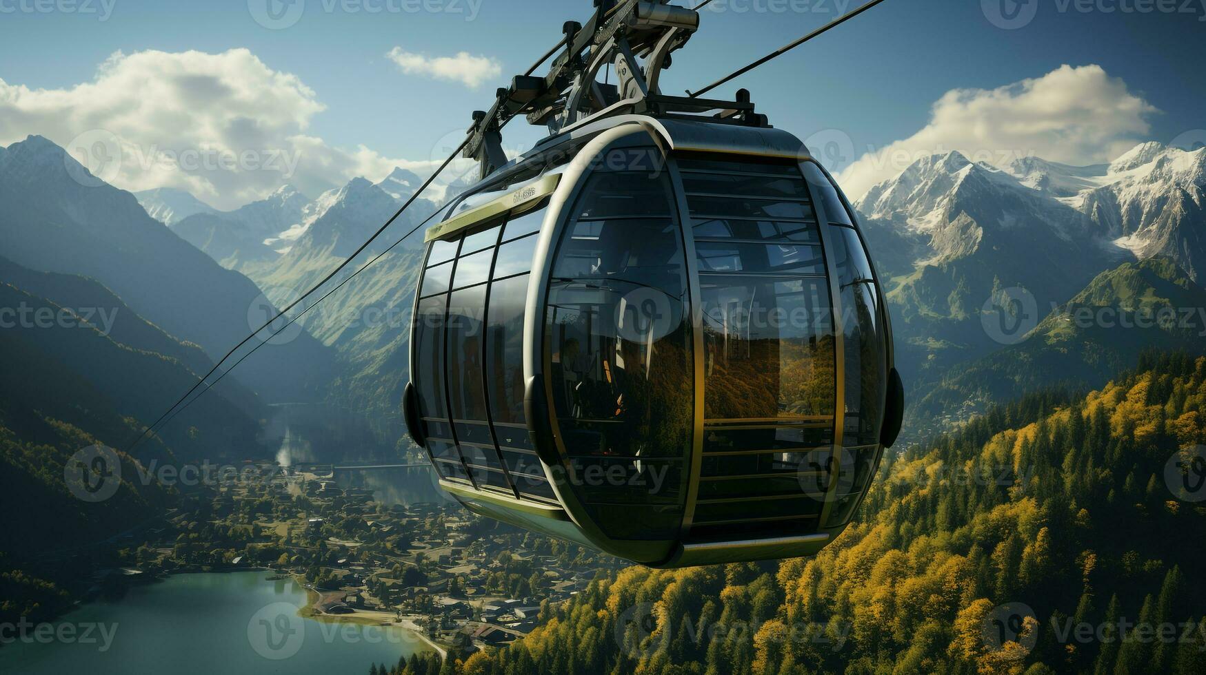 AI generated 3d realistic cable car photo