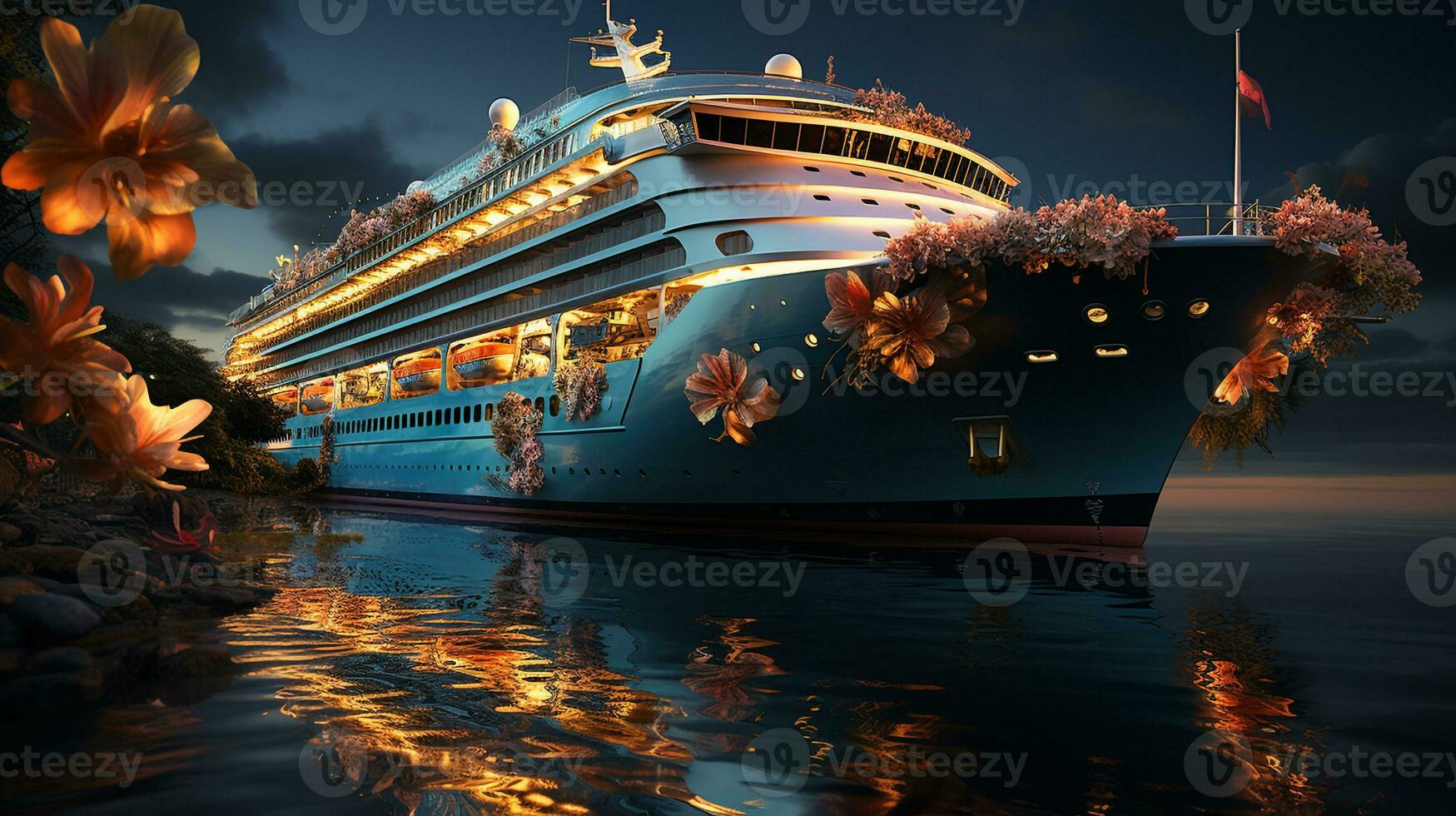 AI generated 3d realistic cruise ships photo