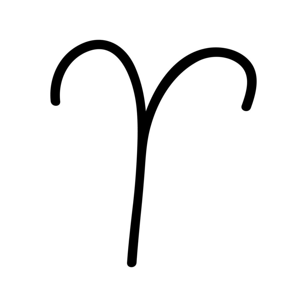 dibujado a mano aries signo del zodiaco símbolo esotérico garabato astrología elemento de imágenes prediseñadas para el diseño vector