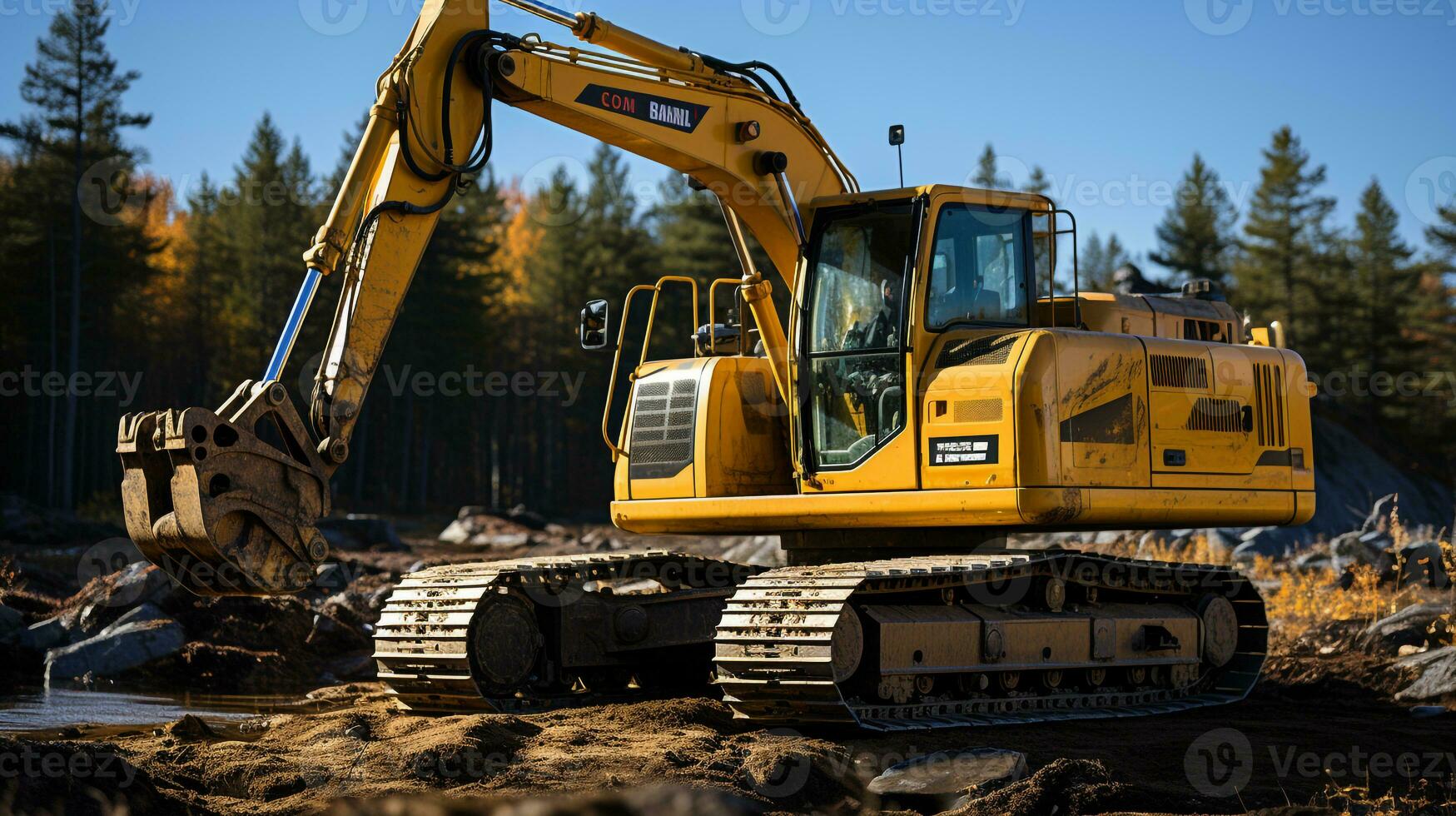 AI generated 3d realistic excavators photo