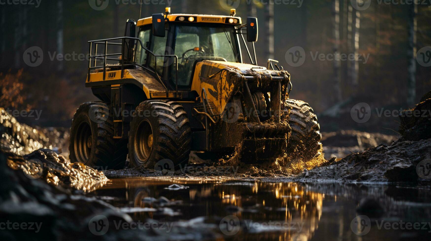 AI generated 3d realistic excavators photo