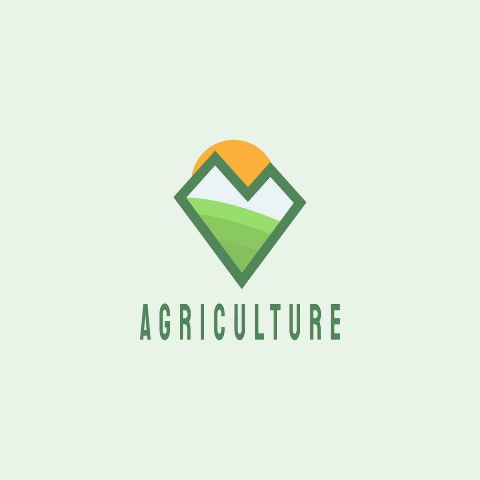 AGRICULTURAL LOGO CONCEPT, AGRICULTURAL LOGO WITH LINE V SIMPLE vector