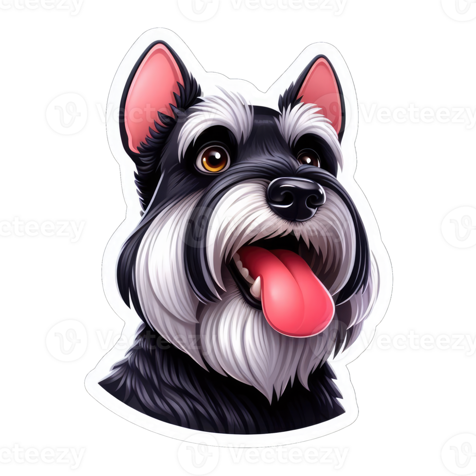 AI generated Gleeful Pooch Portrait, Sticker png