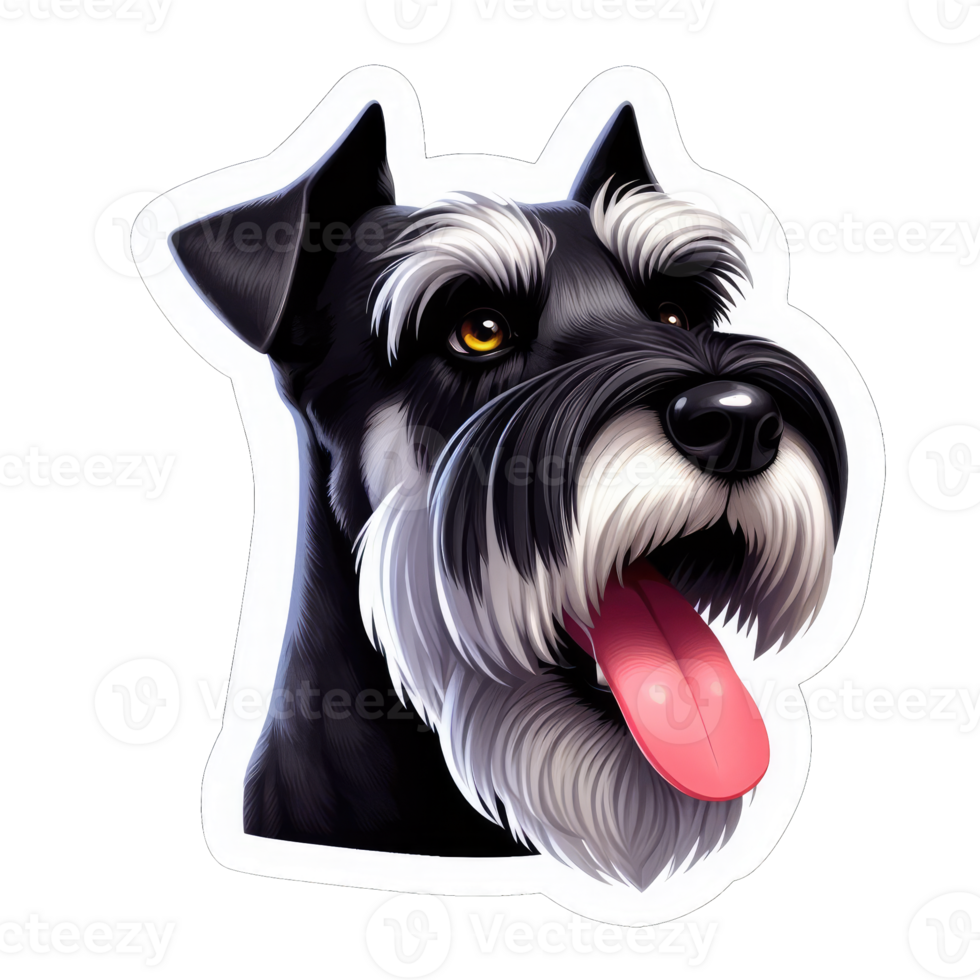 AI generated Gleeful Pooch Portrait, Sticker png