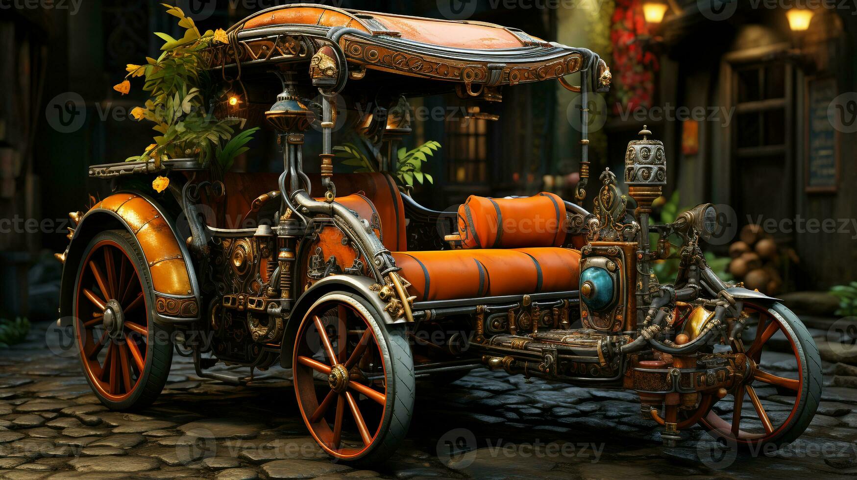 AI generated 3d realistic rickshaw photo