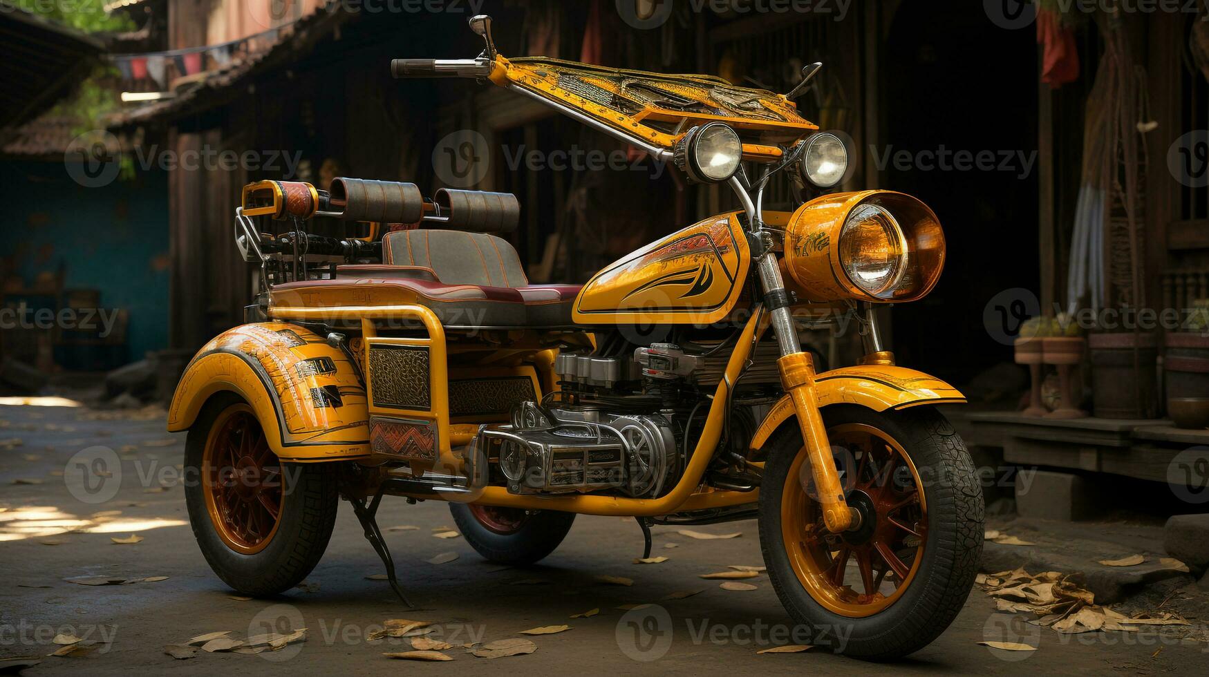 AI generated 3d realistic rickshaw photo