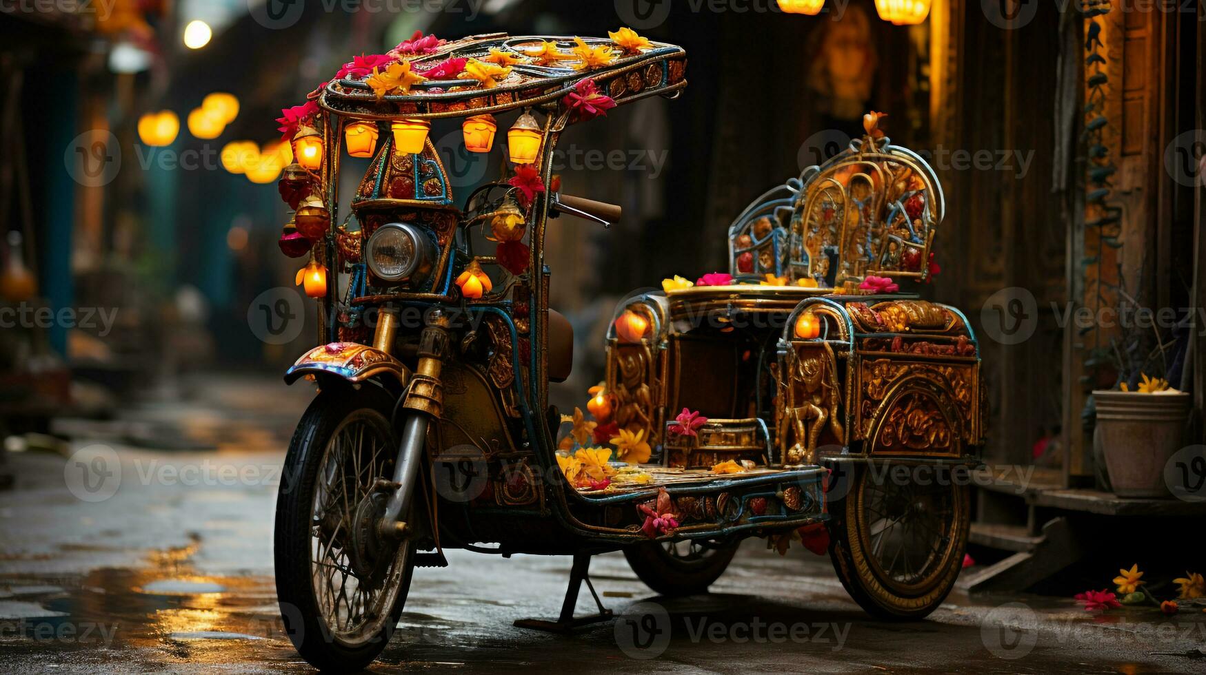 AI generated 3d realistic rickshaw photo