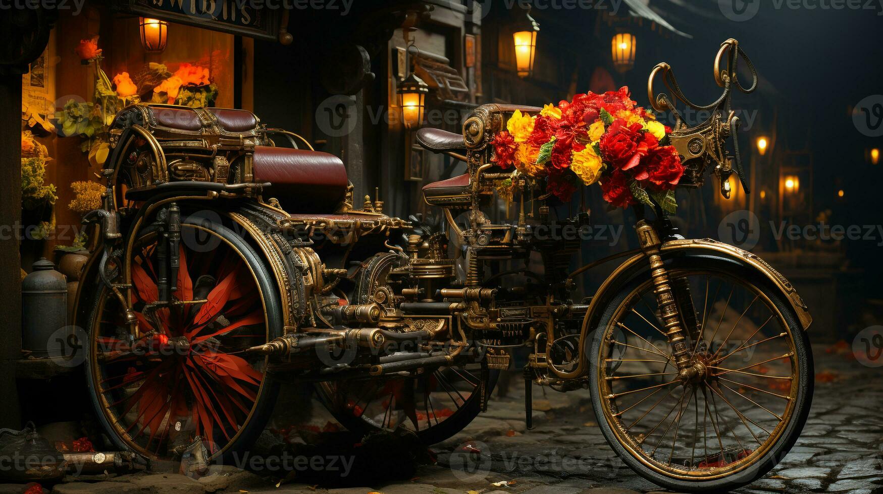 AI generated 3d realistic rickshaw photo