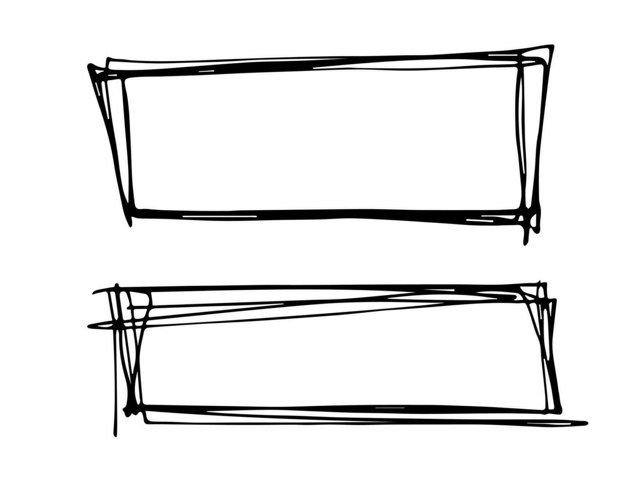 Hand drawn highlight illustration. Marker frame clipart. Ink scribble rectangle. Single element vector