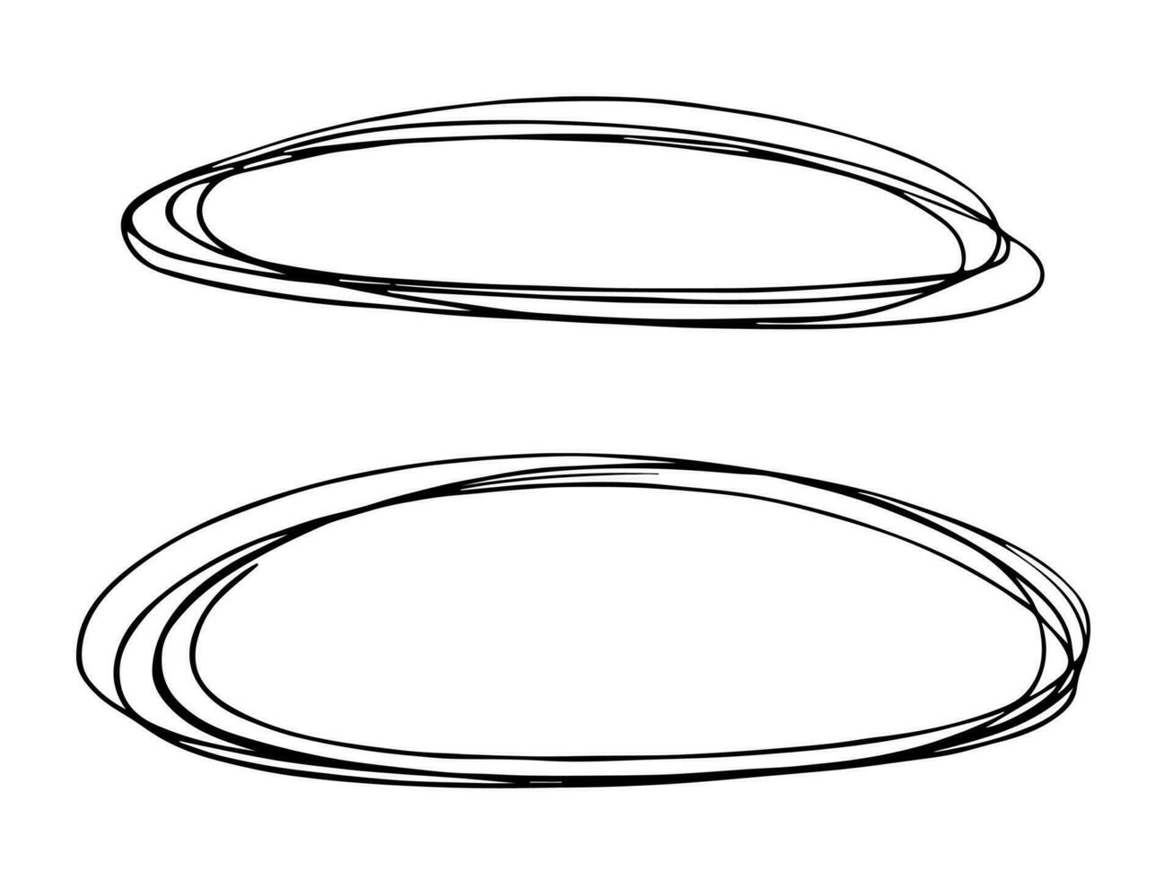 Hand drawn highlight oval illustration. Marker frame clipart. Ink scribble circle. Single element vector