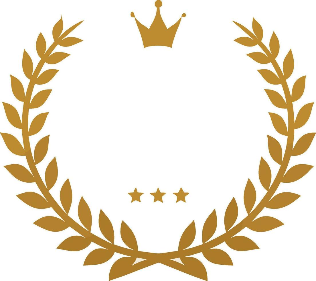 a laurel wreath with a crown on top vector