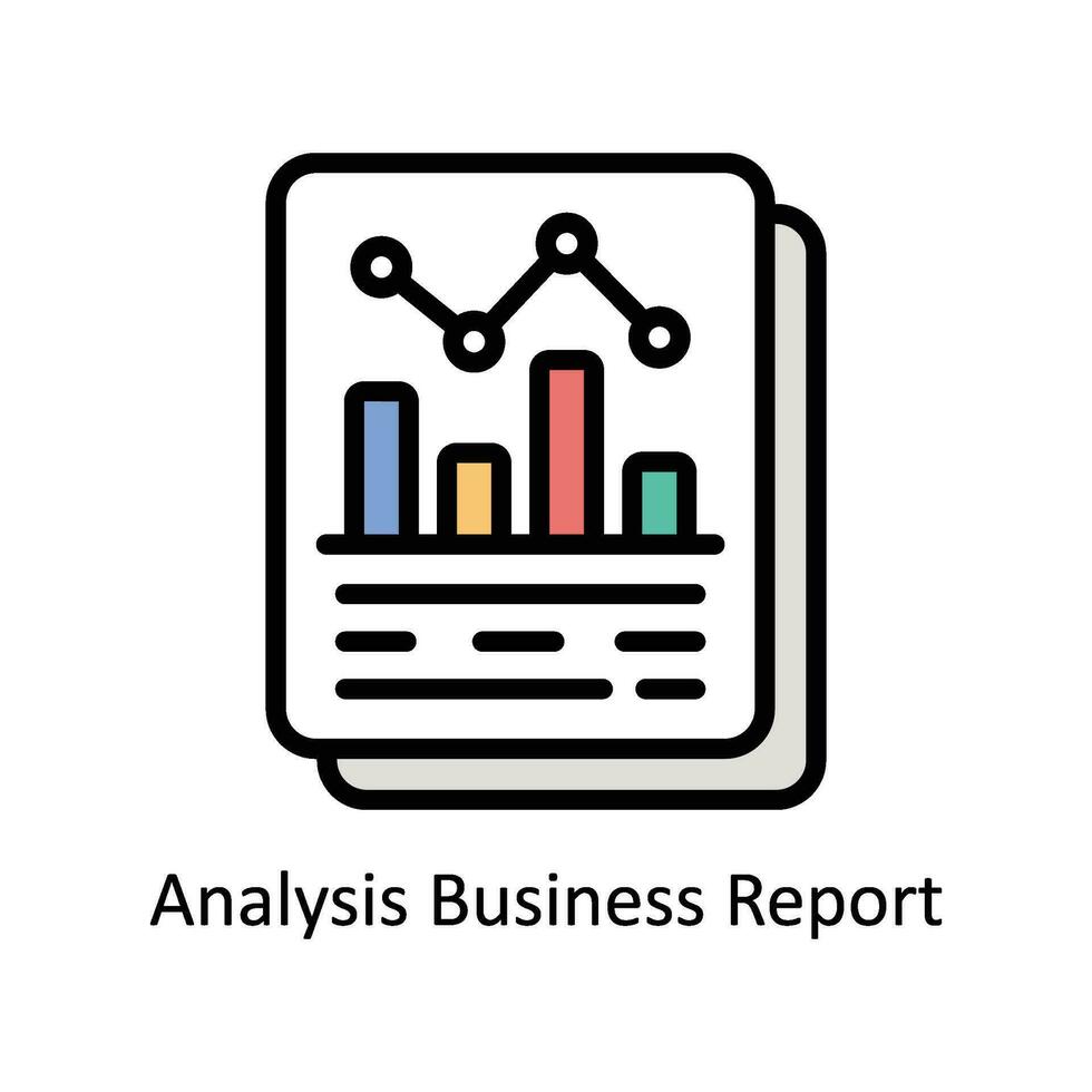 Analysis Business Report vector Filled outline Icon Design illustration. Business And Management Symbol on White background EPS 10 File