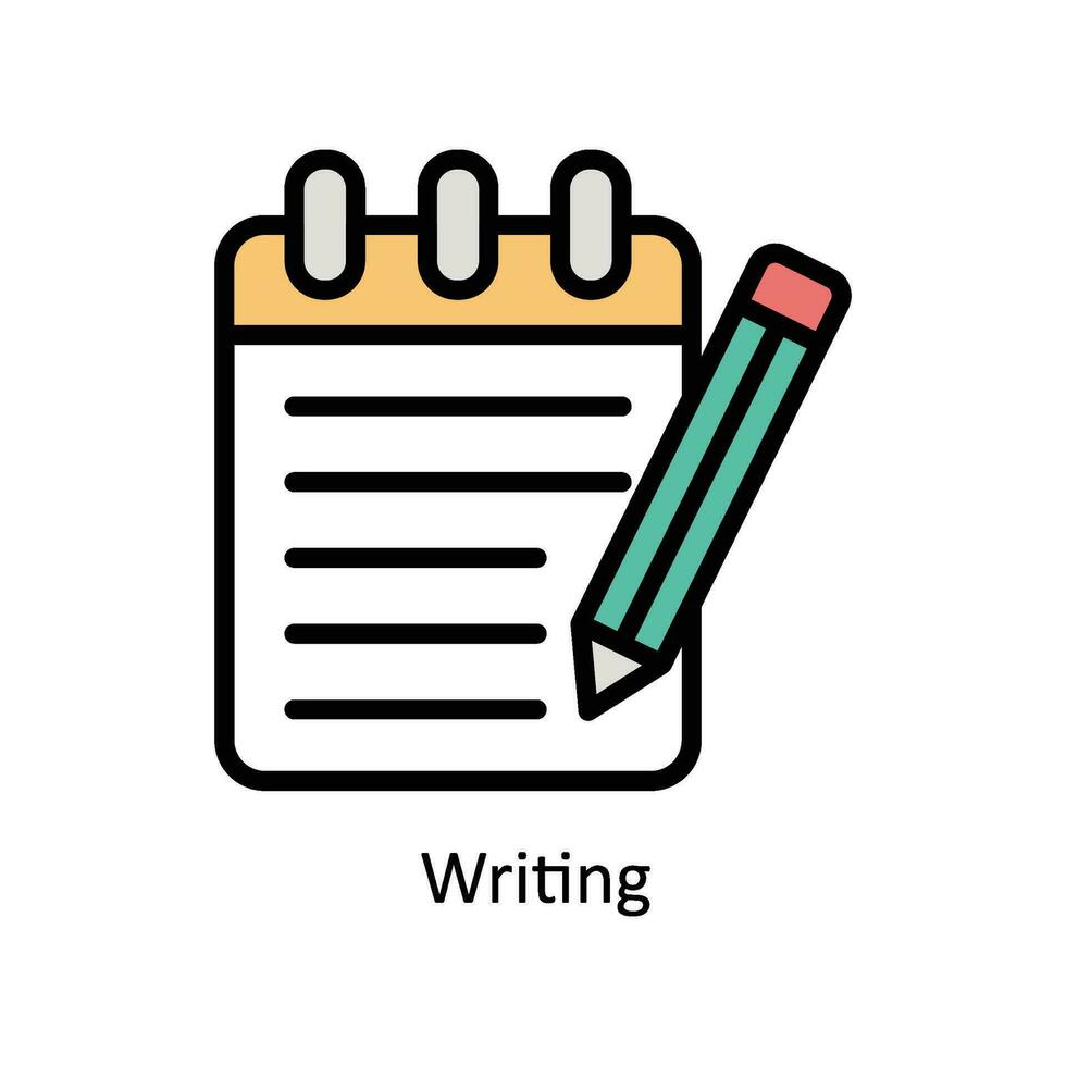 Writing vector Filled outline Icon Design illustration. Business And Management Symbol on White background EPS 10 File