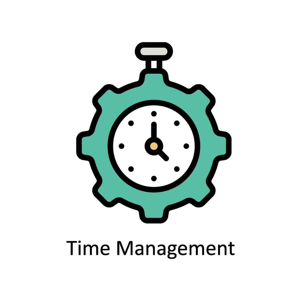 Time Management vector Filled outline Icon Design illustration. Business And Management Symbol on White background EPS 10 File