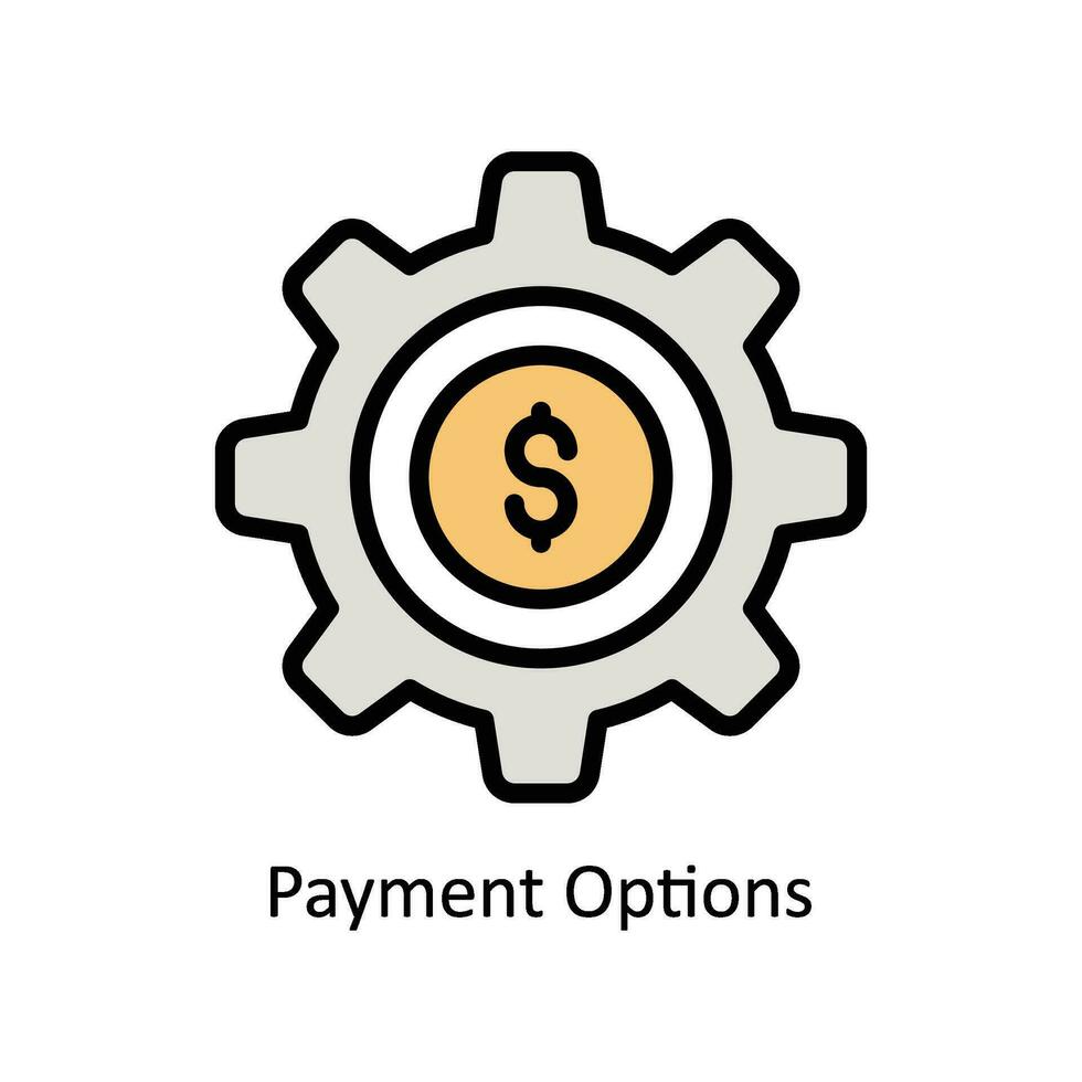 Payment Options vector Filled outline Icon Design illustration. Business And Management Symbol on White background EPS 10 File