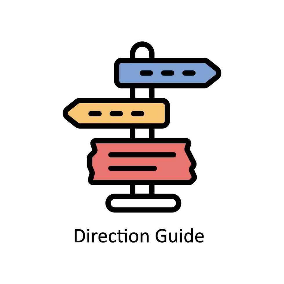 Direction Guide vector Filled outline Icon Design illustration. Business And Management Symbol on White background EPS 10 File
