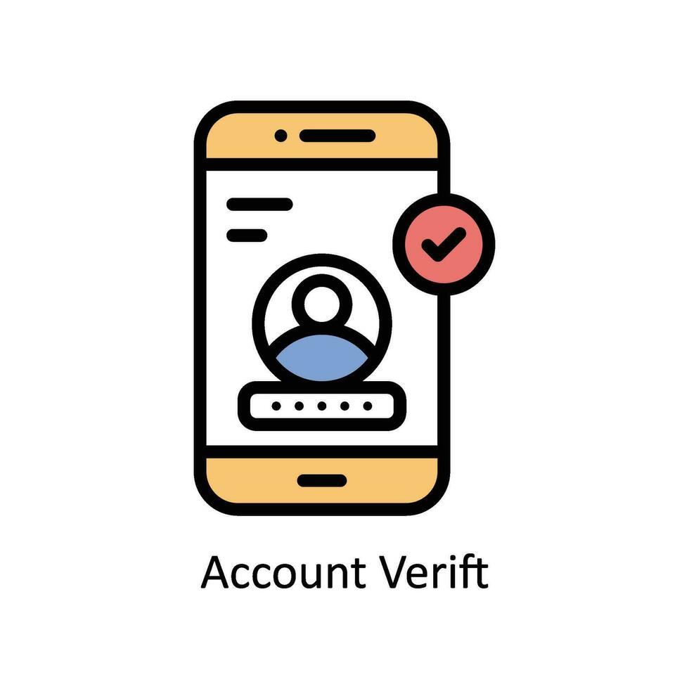 Account verify vector Filled outline Icon Design illustration. Business And Management Symbol on White background EPS 10 File