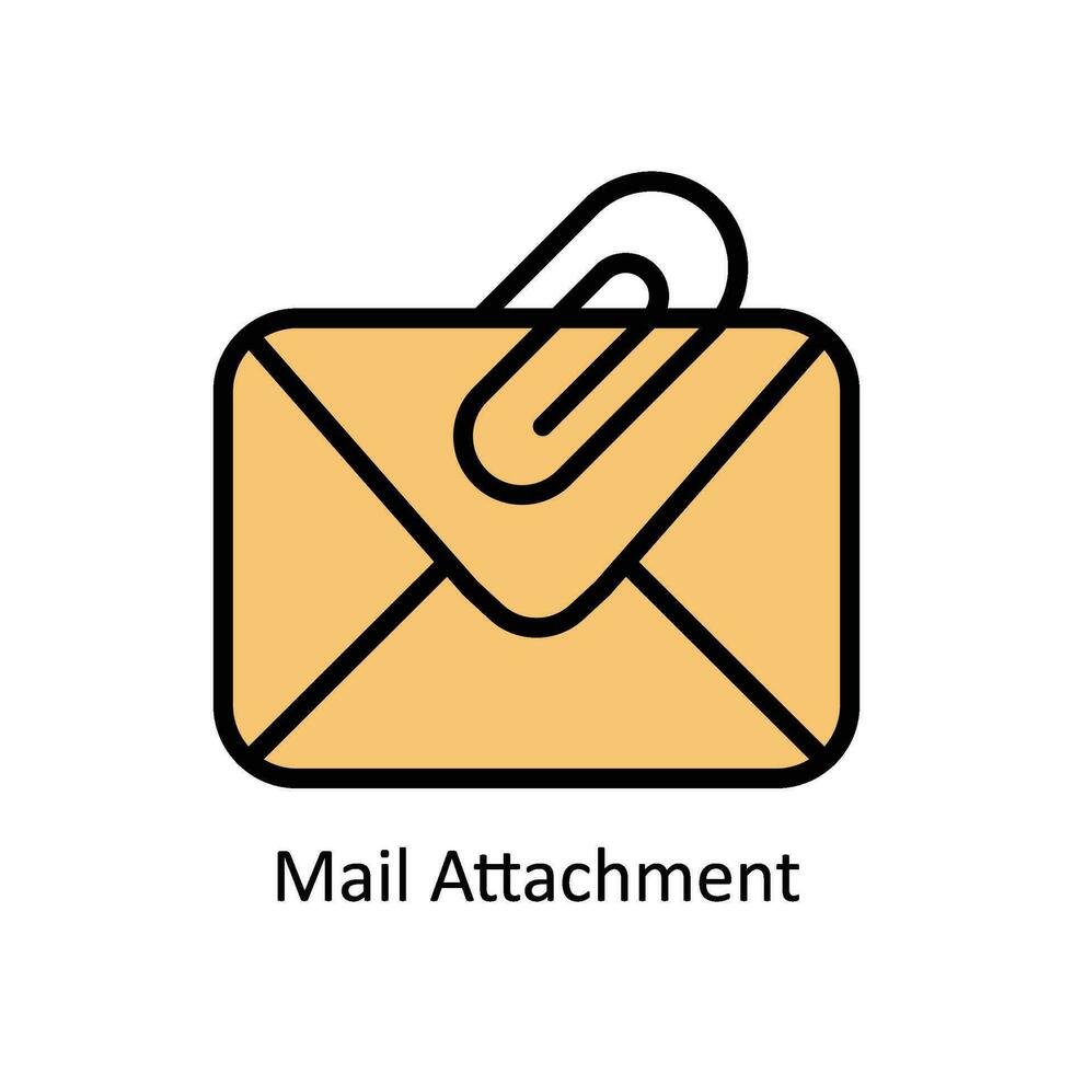 Mail Attachment vector Filled outline Icon Design illustration. Business And Management Symbol on White background EPS 10 File