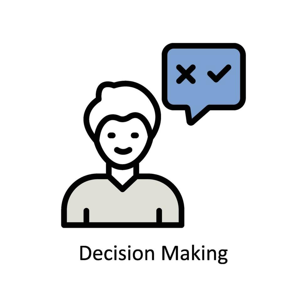 Decision Making vector Filled outline Icon Design illustration. Business And Management Symbol on White background EPS 10 File