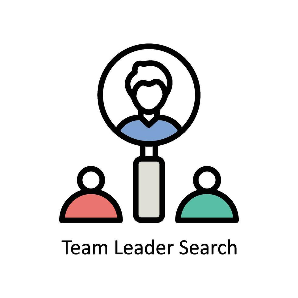 Team Leader Search vector Filled outline Icon Design illustration. Business And Management Symbol on White background EPS 10 File