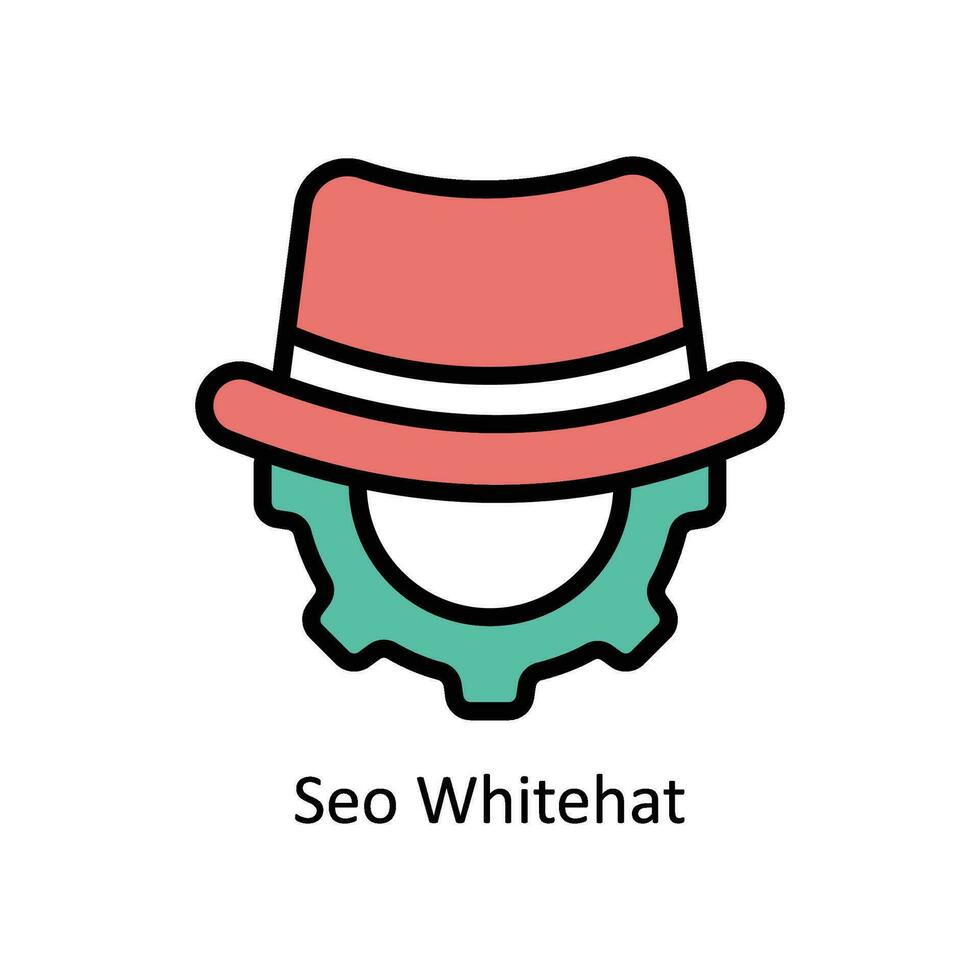 SEO White hat vector Filled outline Icon Design illustration. Business And Management Symbol on White background EPS 10 File