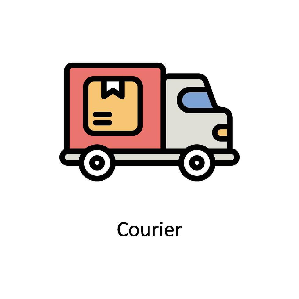 Courier vector Filled outline Icon Design illustration. Business And Management Symbol on White background EPS 10 File