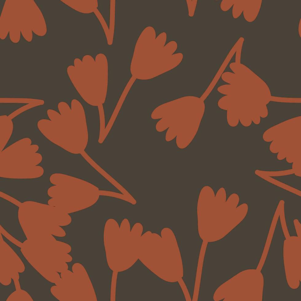 Elegant seamless floral pattern with blooming tulips. vector