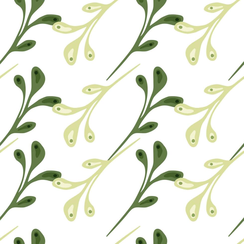 Ornate and organic, this seamless nature-inspired pattern blends doodle. vector