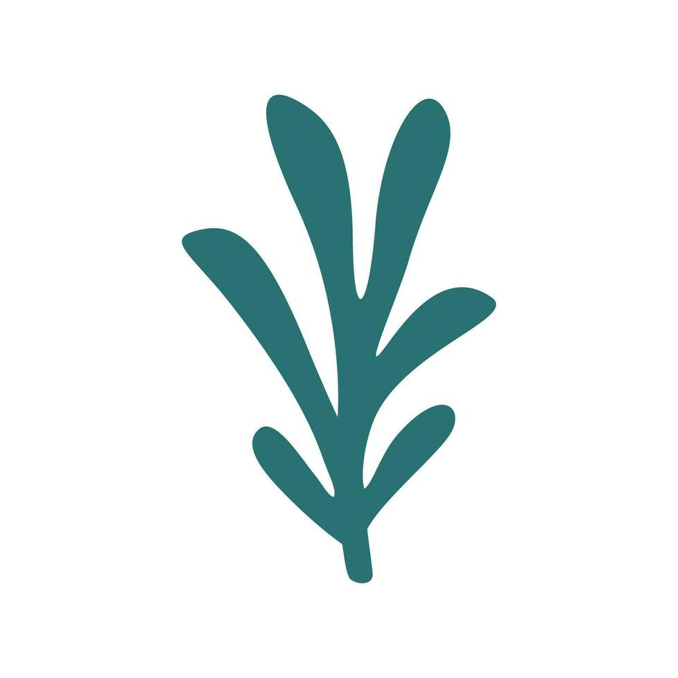 Elegant green leaf on a white background vector