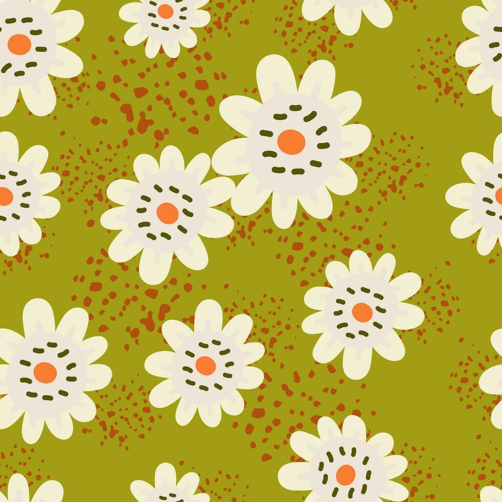 Elegant and colorful abstract flower design in a seamless pattern. vector