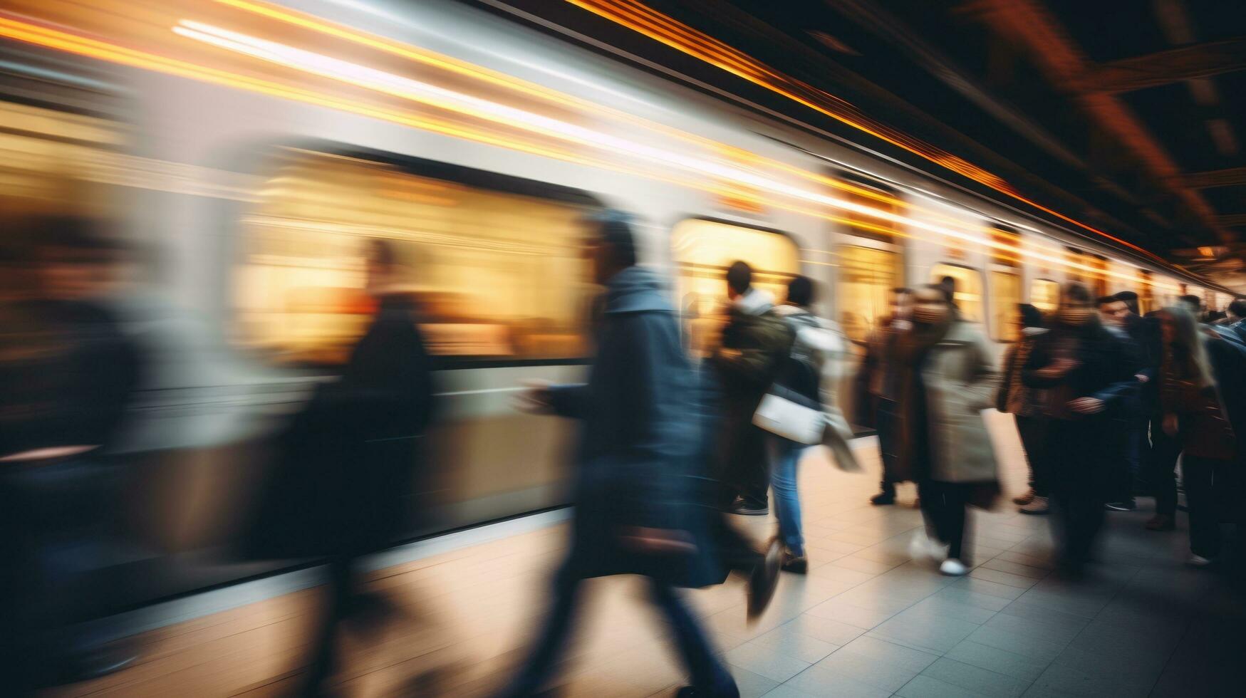 ai generado un animado metro estación. generativo ai foto