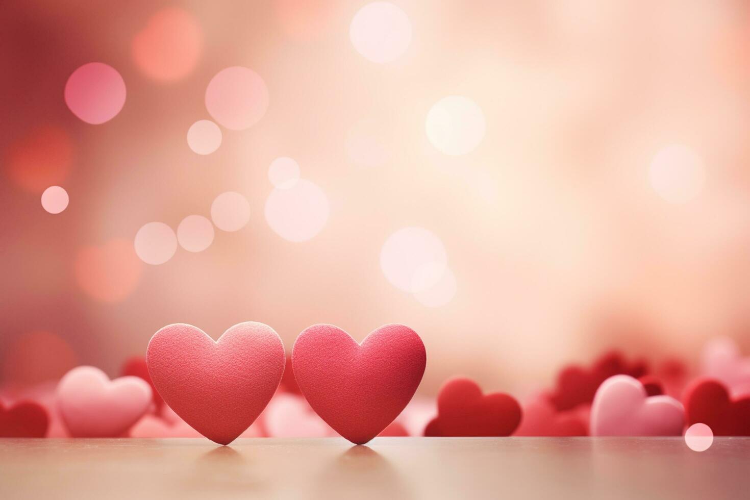 AI generated Valentine's day background with red hearts. 3D rendering Generative ai photo