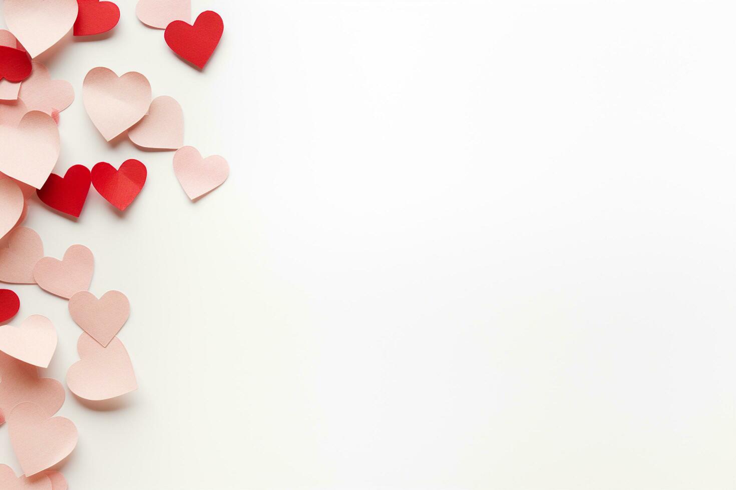 AI generated Valentine's day background with red hearts. 3D rendering Generative ai photo