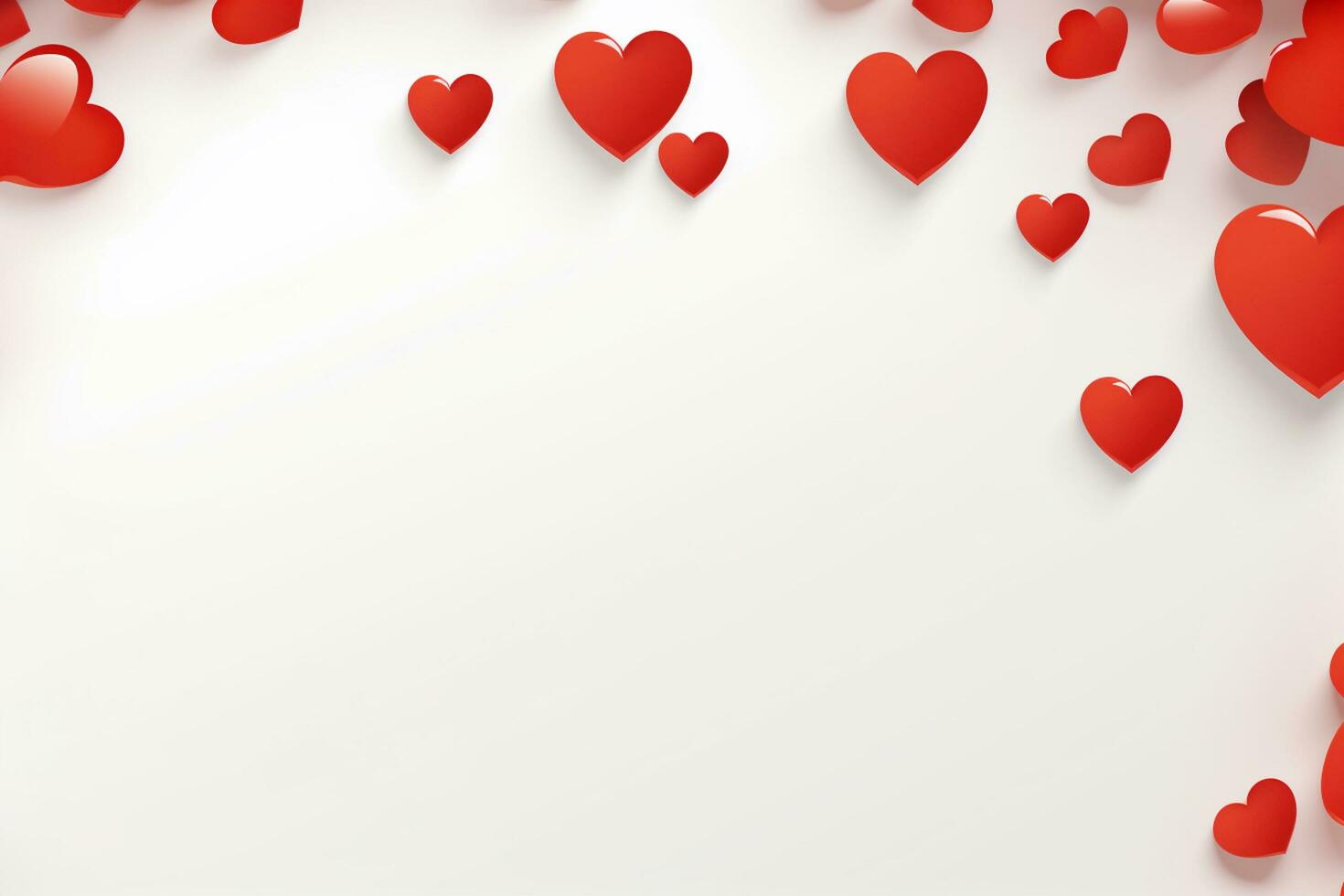 AI generated Valentine's day background with red hearts. 3D rendering Generative ai photo