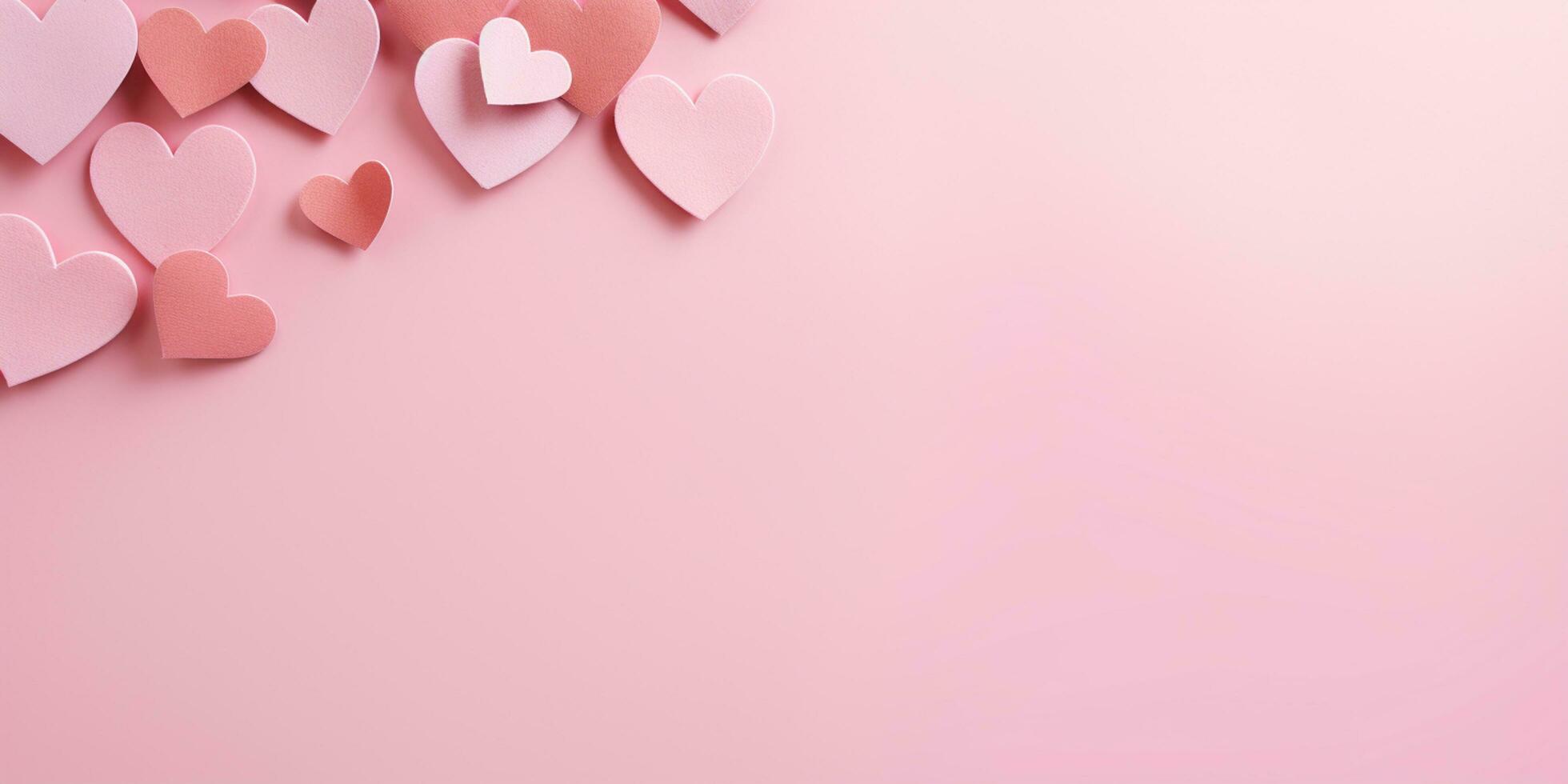 AI generated Valentine's day background with red hearts. 3D rendering Generative ai photo