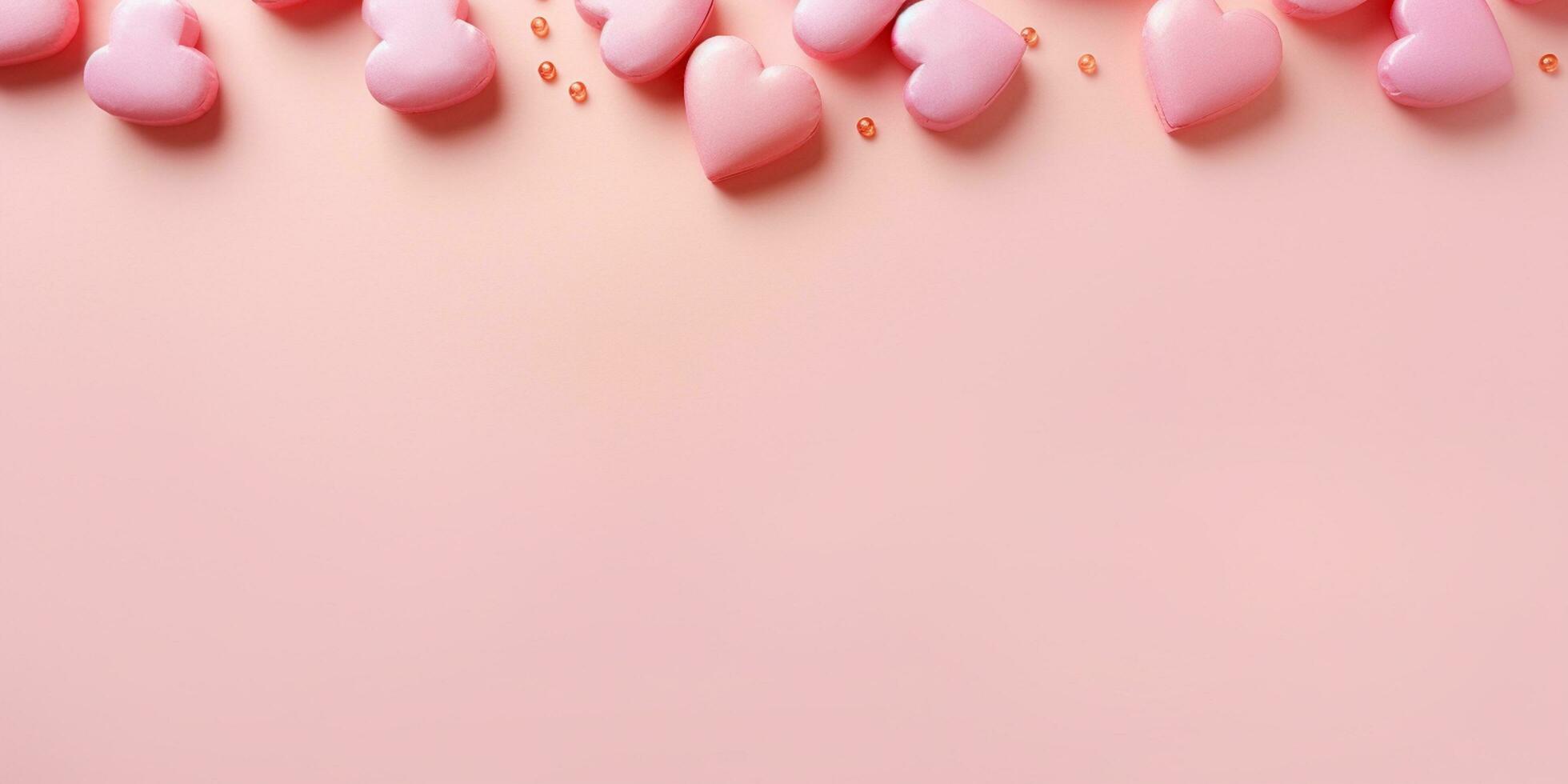 AI generated Valentine's day background with red hearts. 3D rendering Generative ai photo