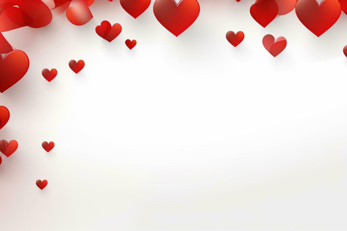 AI generated Valentine's day background with red hearts. 3D rendering Generative ai photo