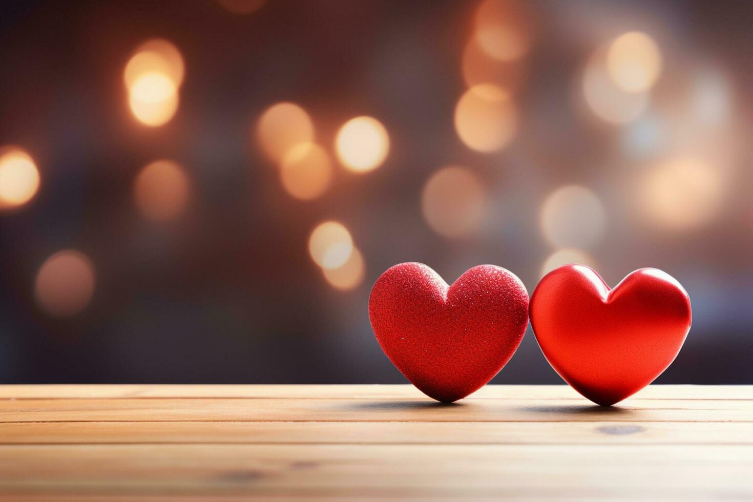 AI generated Valentine's day background with red hearts. 3D rendering Generative ai photo