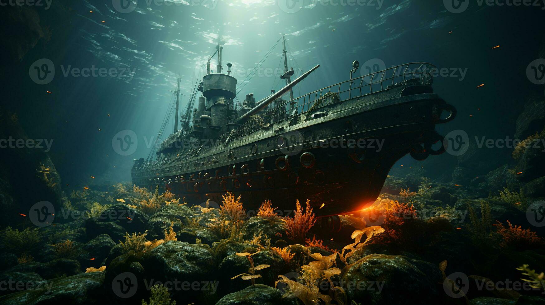 AI generated 3d realistic submarine photo
