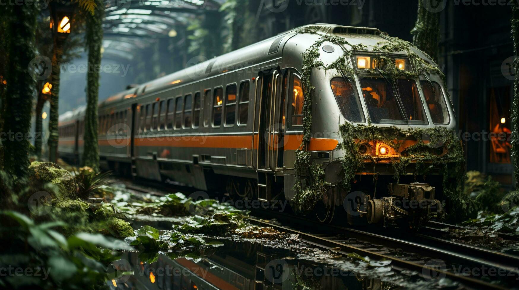 AI generated 3d realistic trains photo