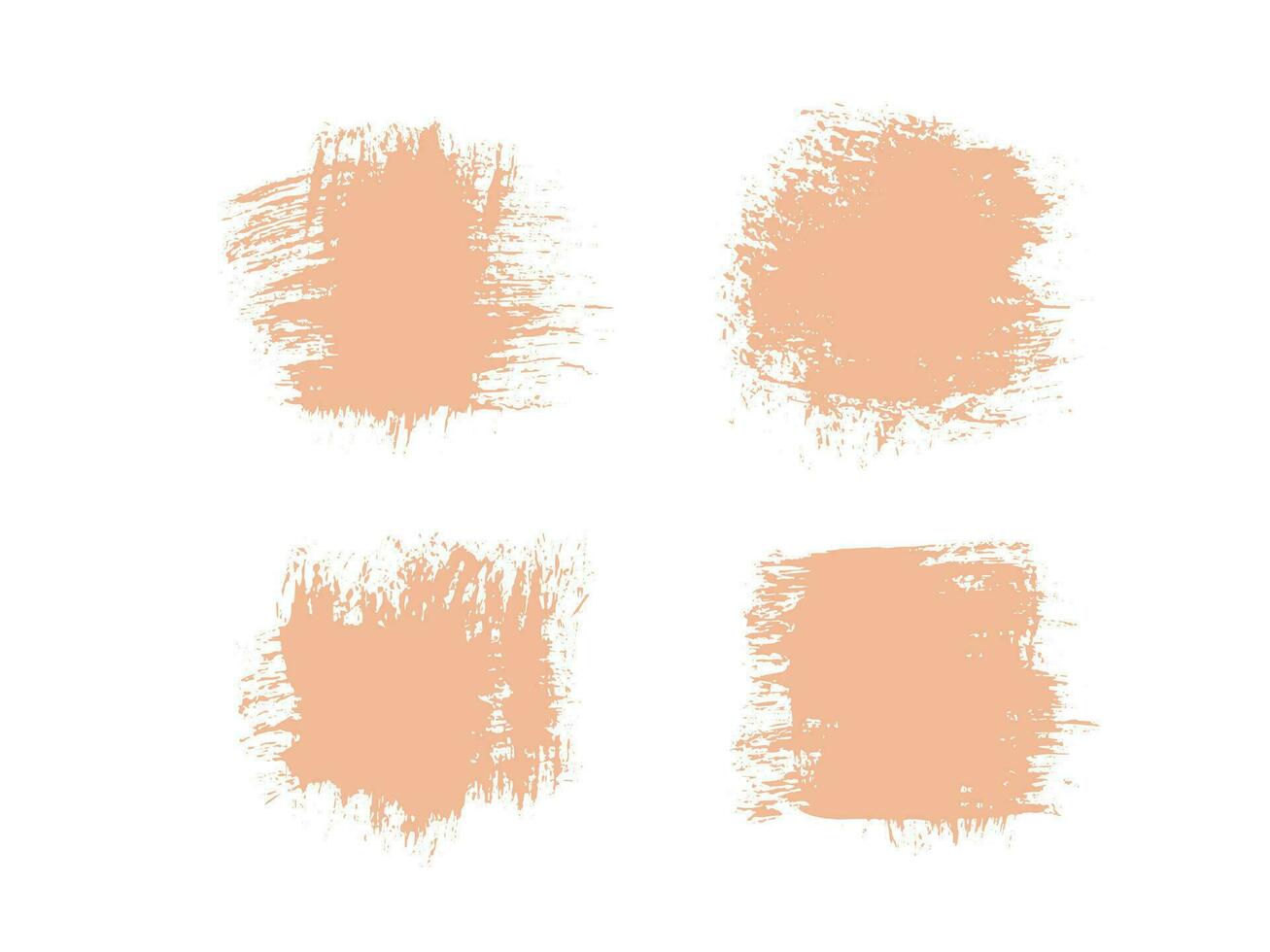 Color of the Year 2024 peach fuzz sample Vector paint brush spot Hand painted trendy color background Ink scribble dab clipart set