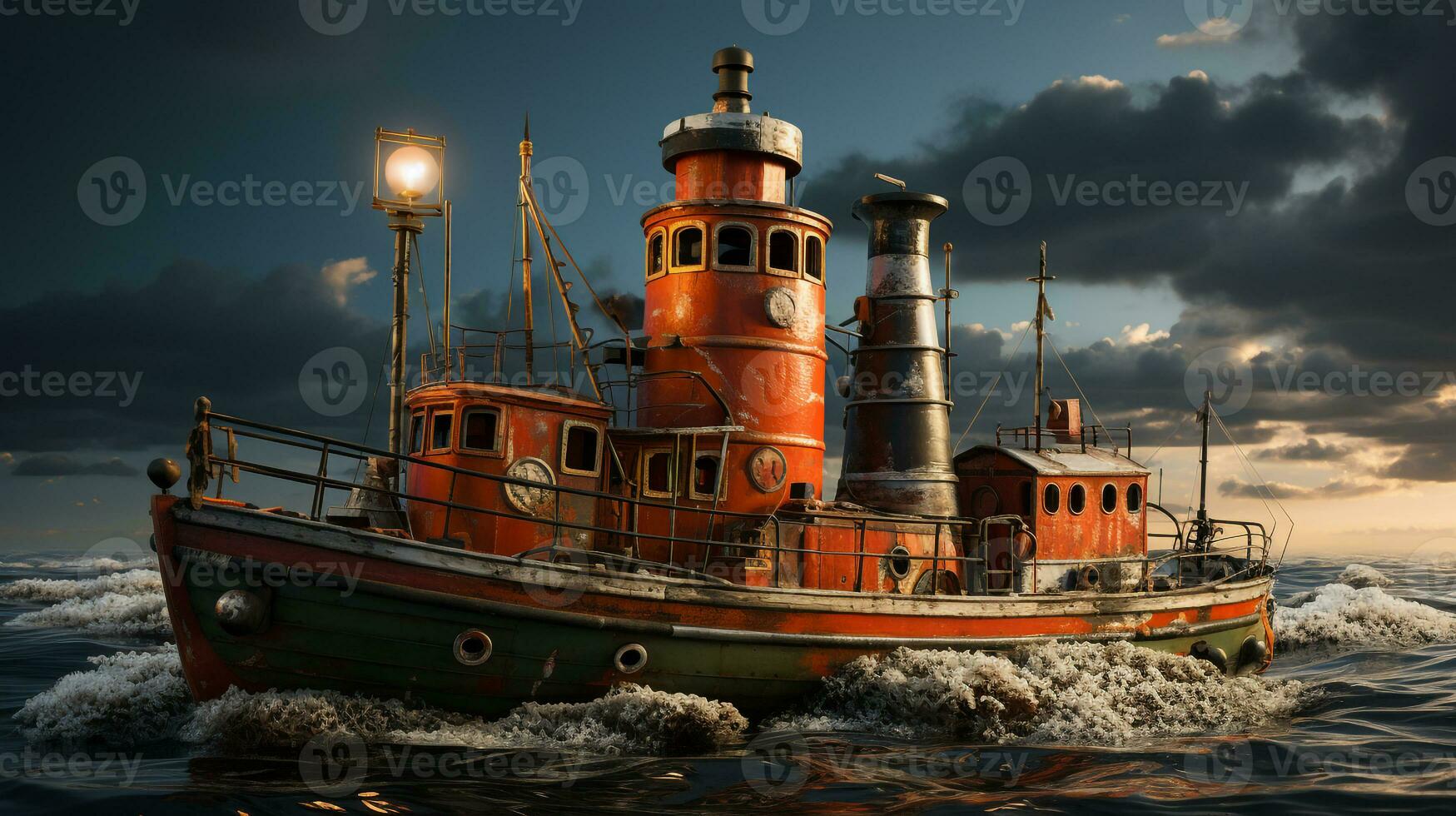 AI generated 3d realistic tugboa photo