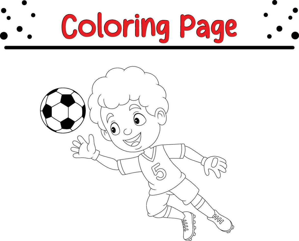 pequeño chico jugando fútbol americano colorante página vector